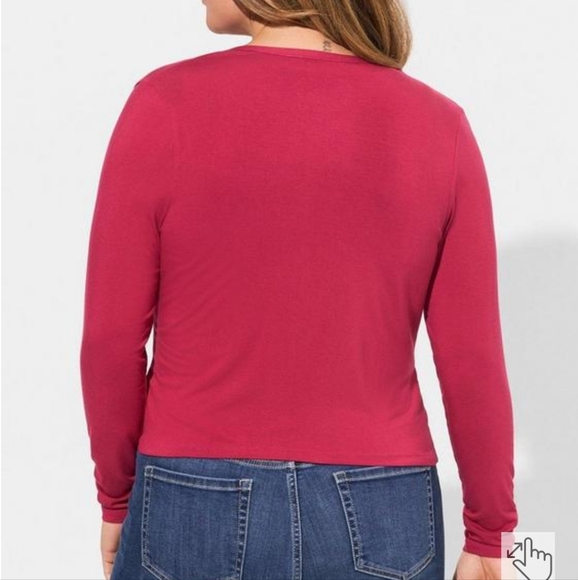 Rasberry Super Soft Tie-Front Cardigan - Picture 8 of 8